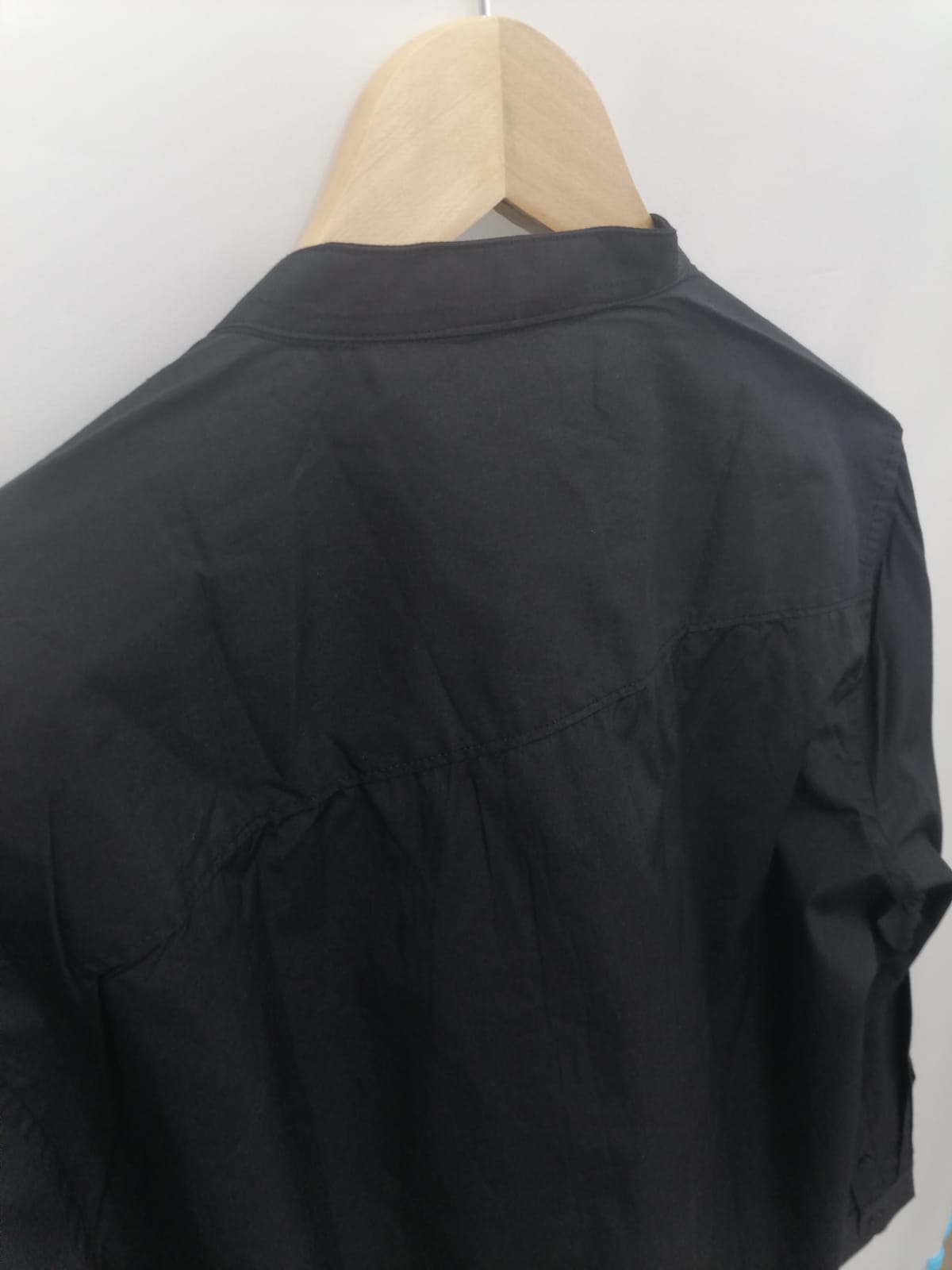 Highlander Men's Black Mandarin Collar Long Sleeve Casual Shirt