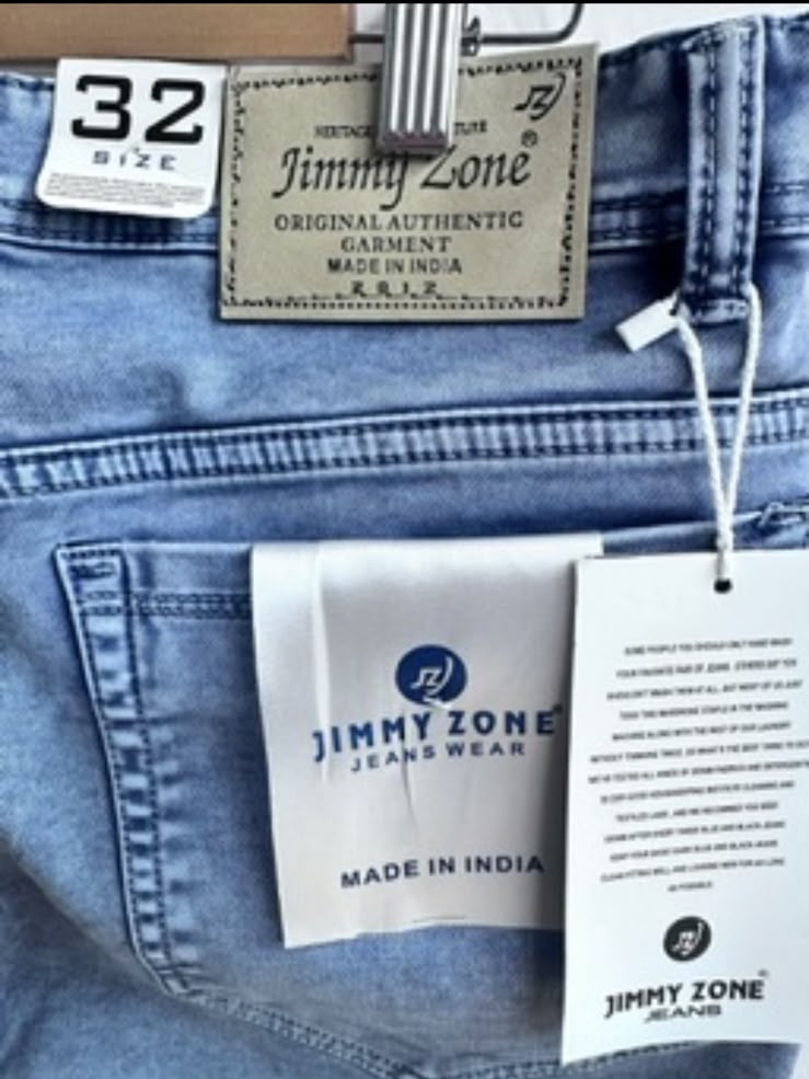 Jimmy Zone Men's Light Blue Skinny Fit Denim Jeans - Size 32