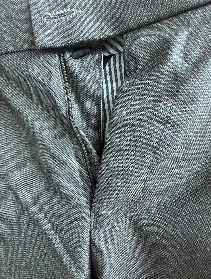 Men's Vadit Denim Grey Formal Ankle Fit Trousers