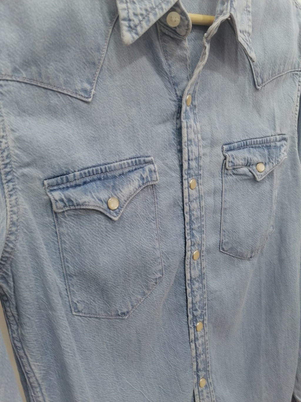 Men's Light Blue Denim Western Shirt
