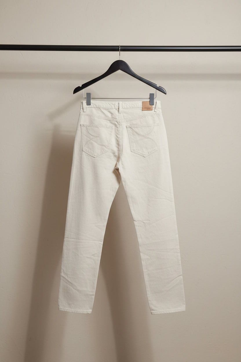 Bene kleed Men's Beige Relaxed Fit Straight Leg Jeans