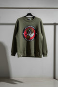 Steamboat Colorado St. Bernard Dog Graphic Olive Green Sweatshirt