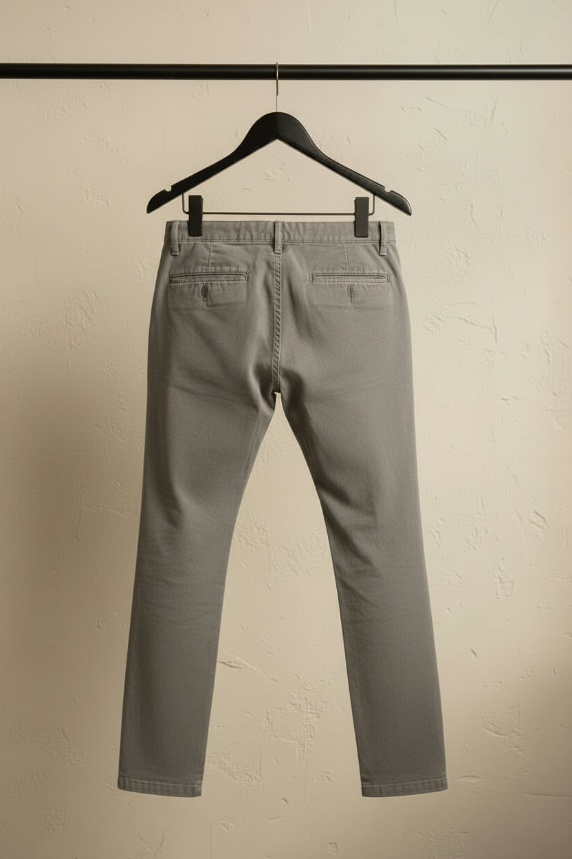Men's Grey Cotton Chinos by 157.