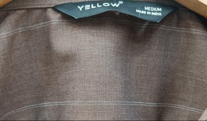 Men's Brown Striped Long Sleeve Casual Shirt