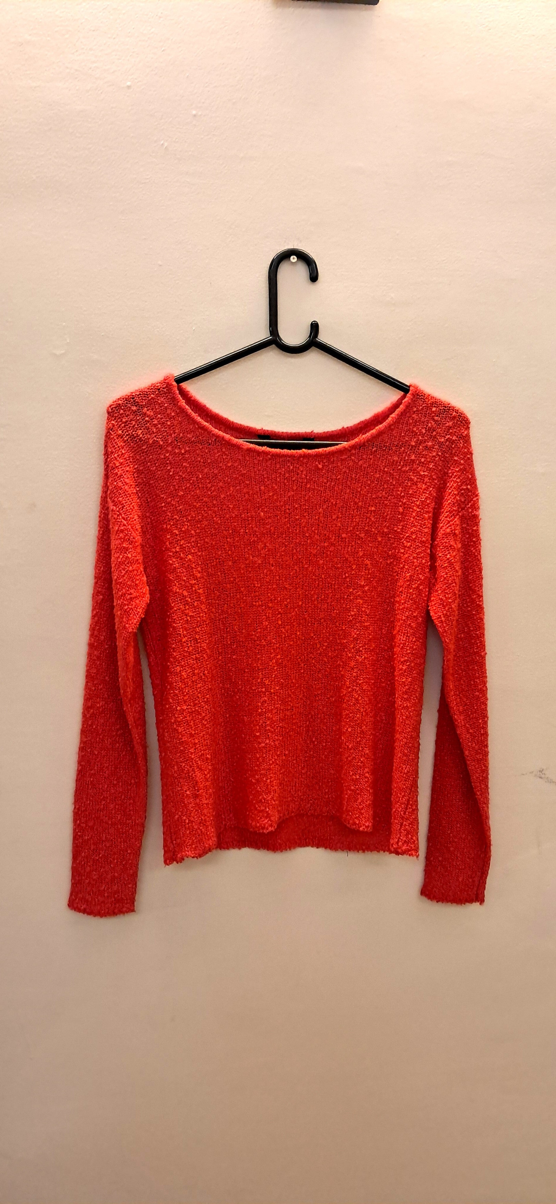 Fig Women's Hot Pink Textured Knit Long Sleeve Top