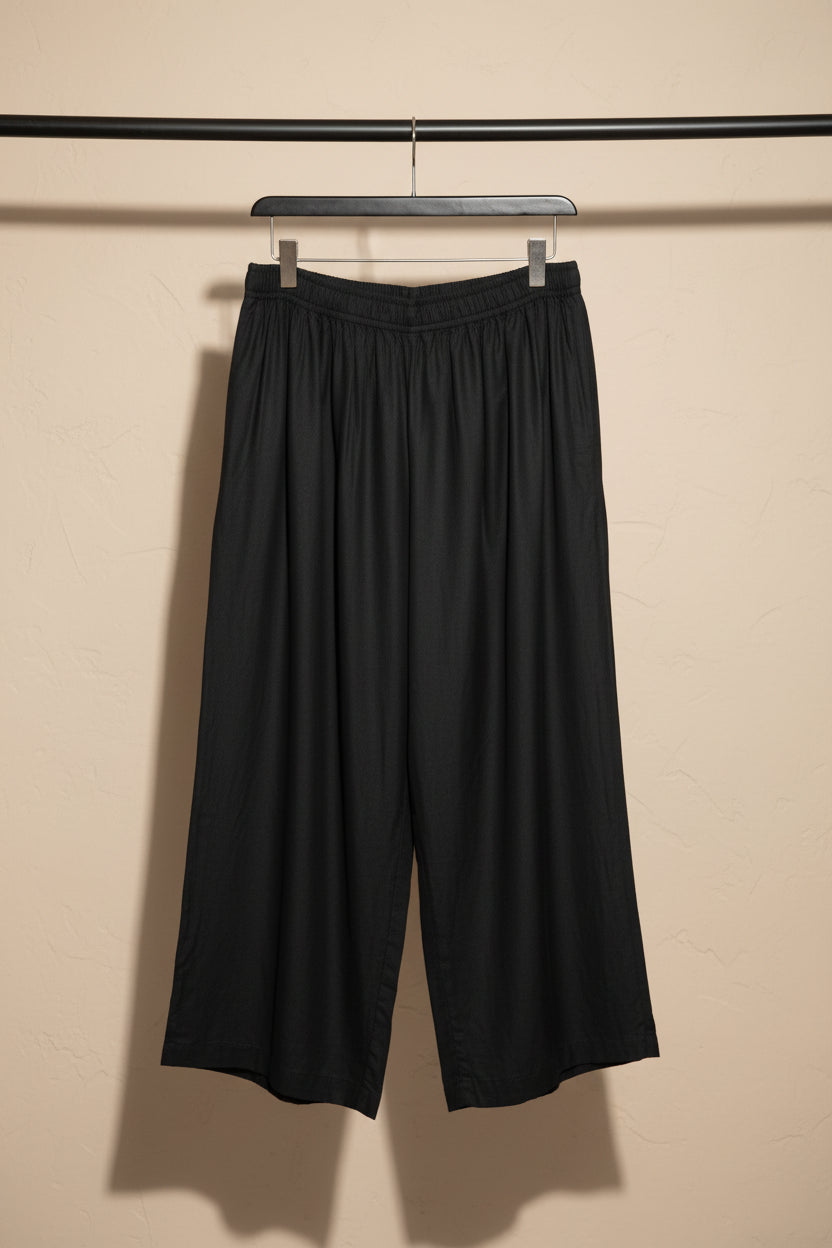 SA Black Elastic Waist Palazzo Pants for Women