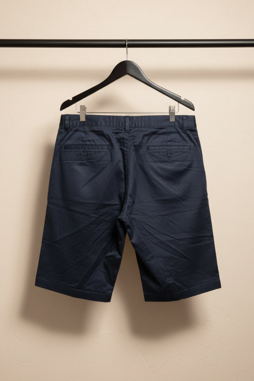 Men's Navy Blue Knee-Length Chino Shorts