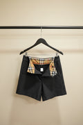 Alexander Wang Black Plaid Waistband Tailored Shorts