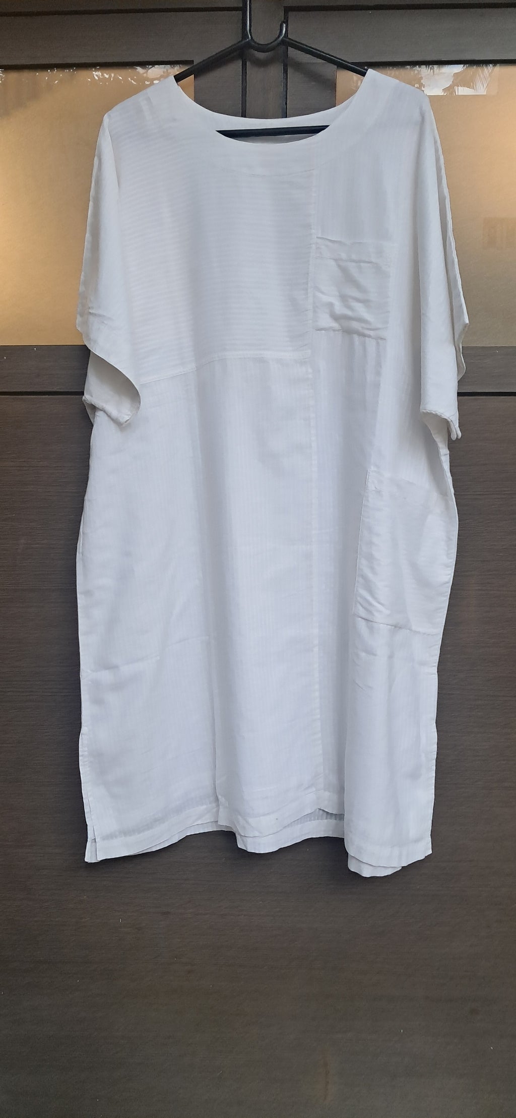 Anokhi White Cotton Tunic Top with Pocket