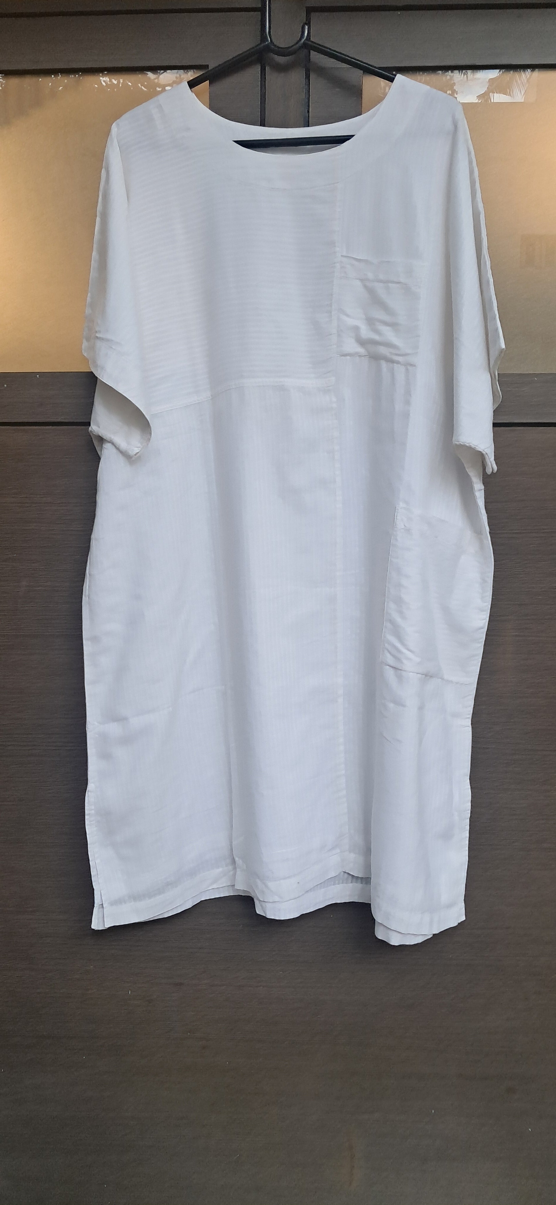 Anokhi White Cotton Tunic Top with Pocket