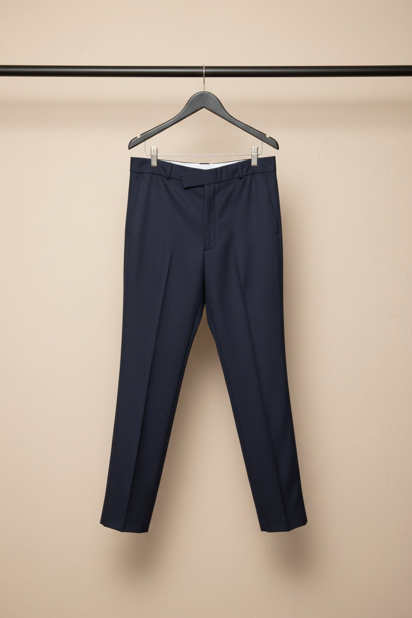 BEGINS Men's Navy Blue Formal Trousers