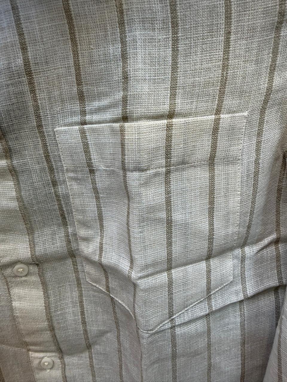 Men's BACCI PREMIUM Off-White Striped Full Sleeve Casual Shirt