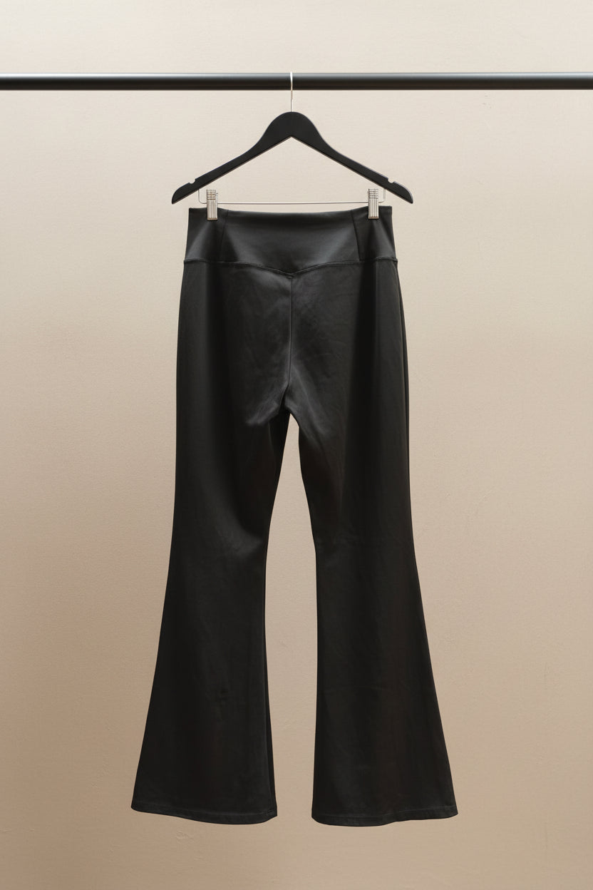 Women's Black High-Waist Flared Leggings