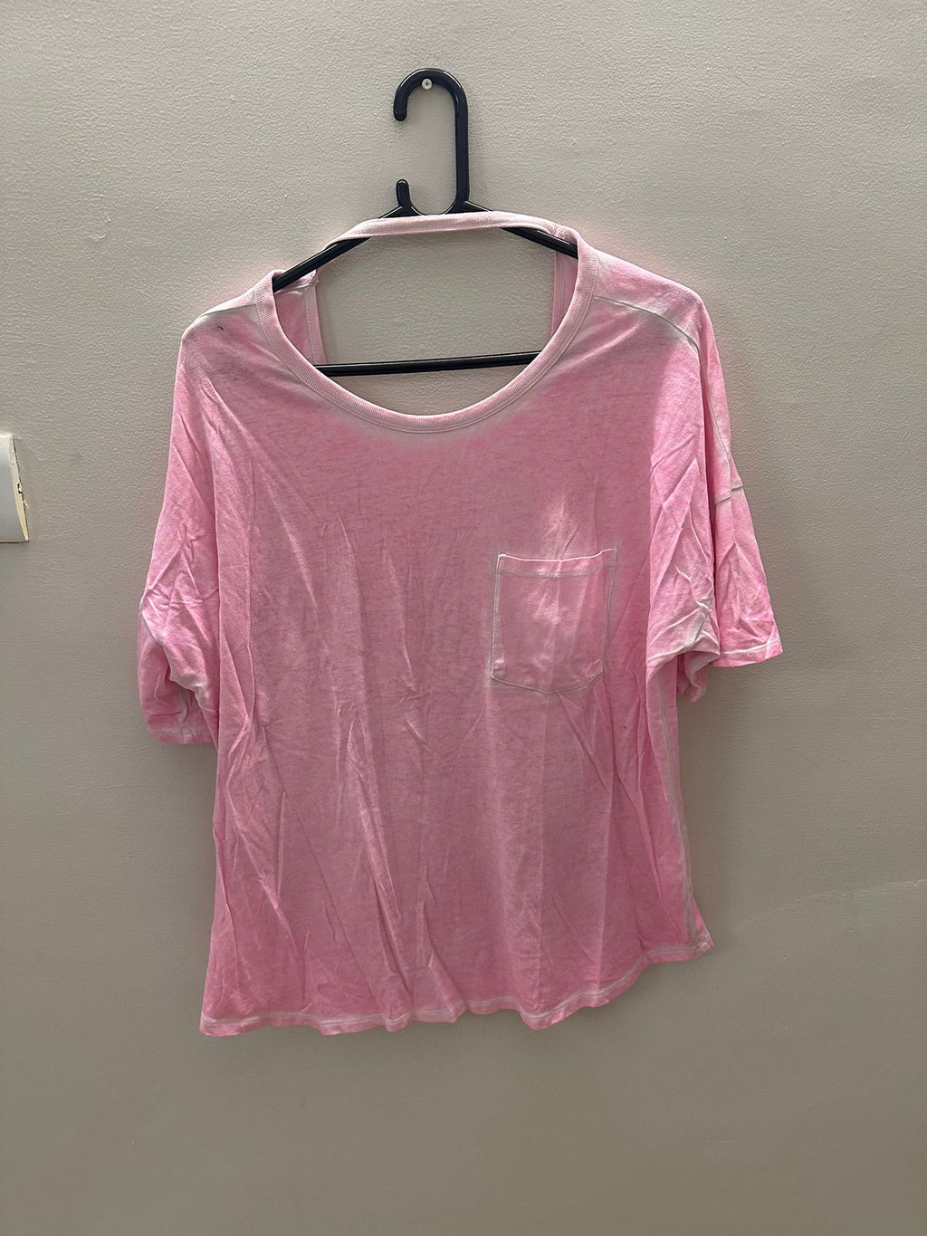 Women's Pink  Short Sleeve Relaxed Fit Top