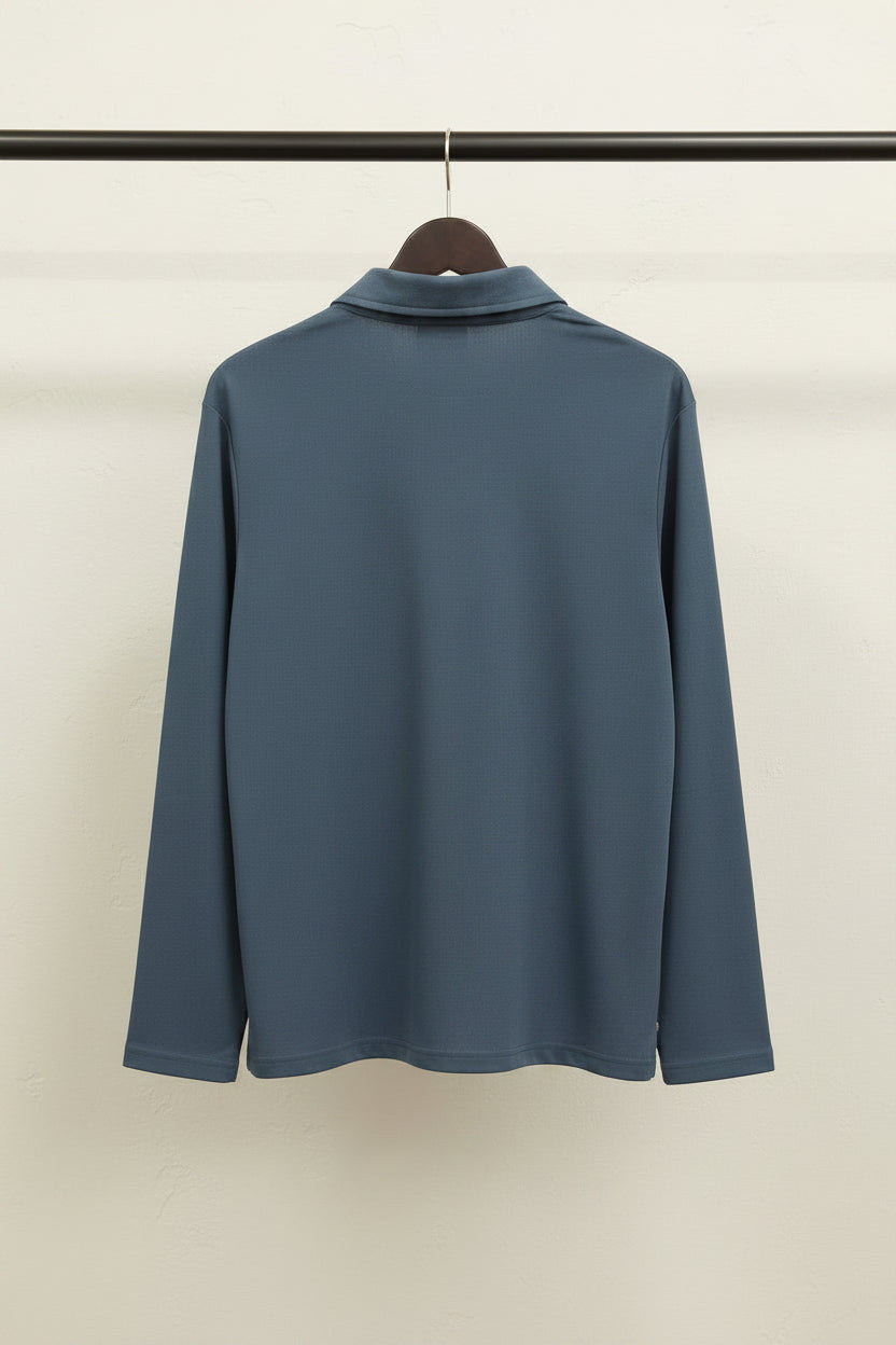 Essentials Fear of God Men's Dark Grey Long Sleeve Polo Shirt