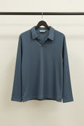 Essentials Fear of God Men's Dark Grey Long Sleeve Polo Shirt