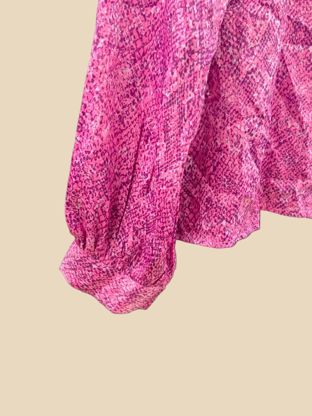 Women's Pink Patterned Long Sleeve Blouse