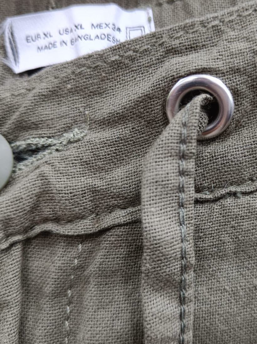 Men's Olive Green Drawstring Casual Trousers