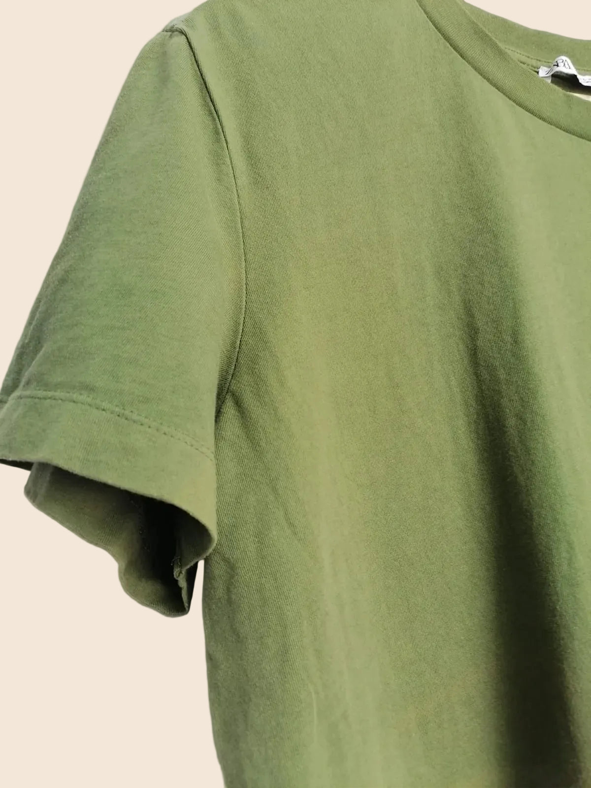 Zara Olive Green Crew Neck Short Sleeve T-Shirt