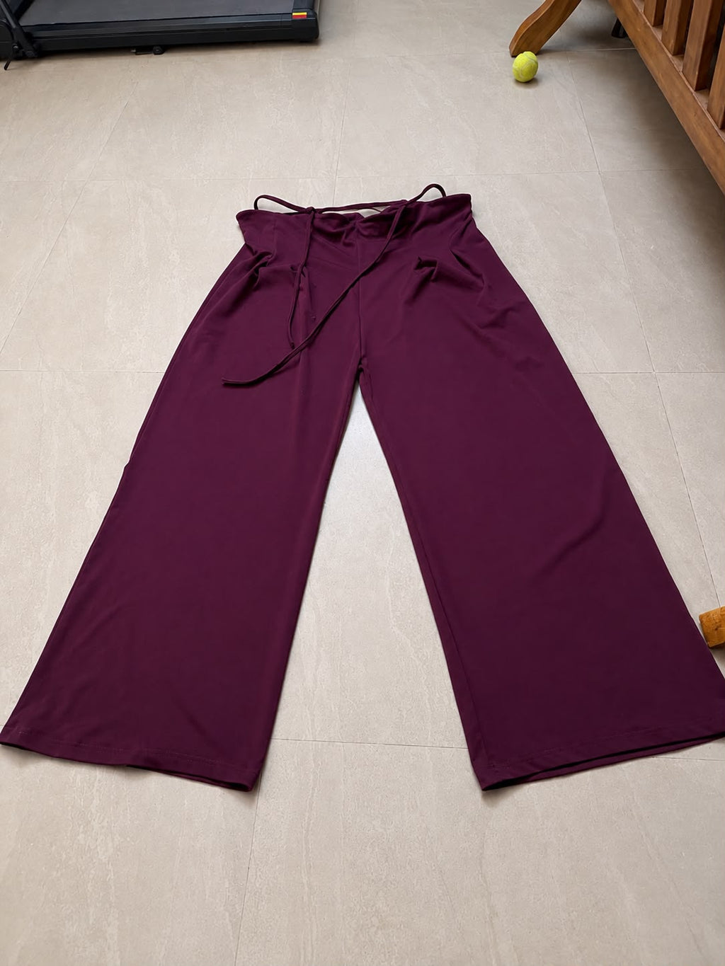 Pandabee Maroon Wide Leg Drawstring Pants