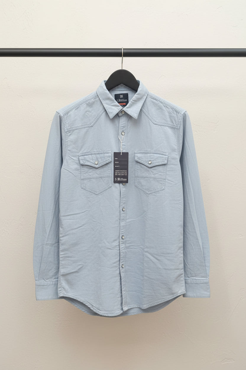 Men's Light Blue Full Sleeve Casual Shirt