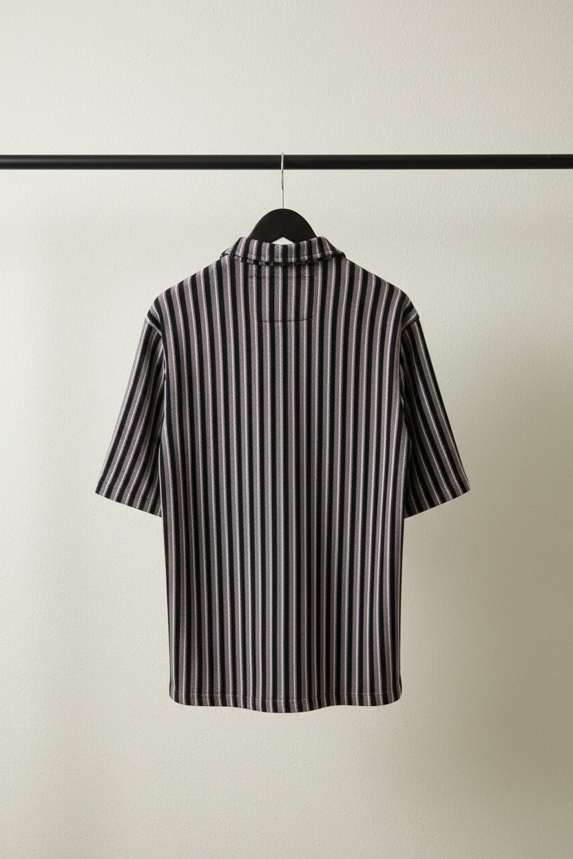 H&M Men's XL Regular Fit Multicolor Striped Short Sleeve Shirt