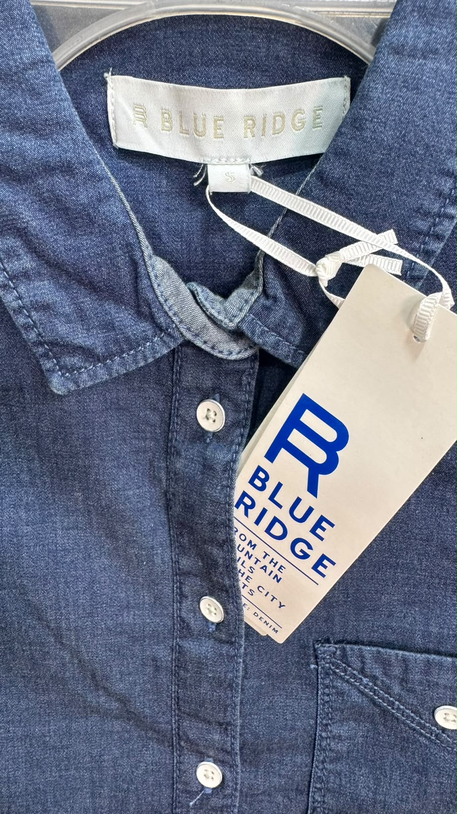 Blue Ridge Men's Navy Blue Denim Shirt