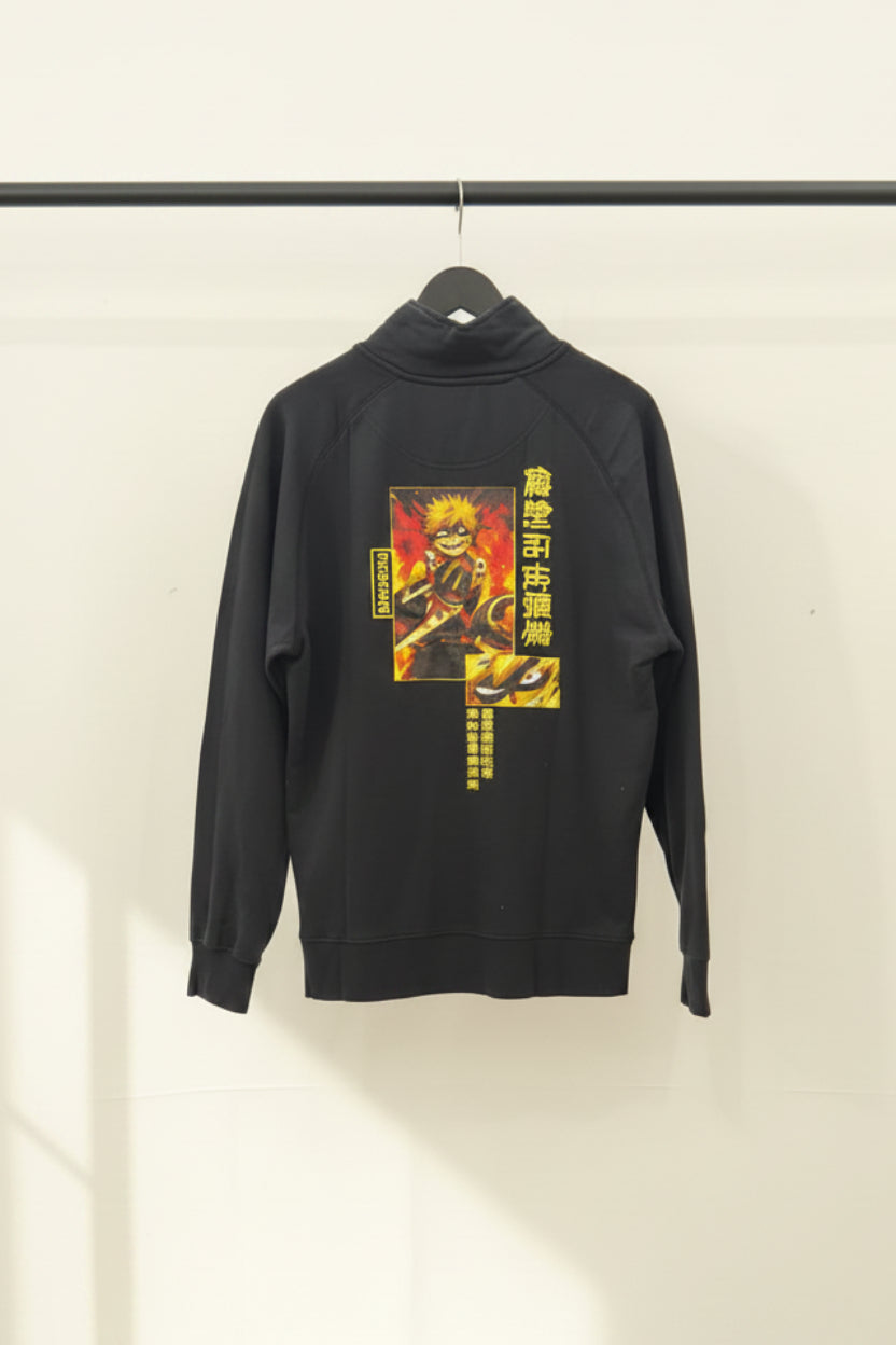 Black Bakugou My Hero Academia Quarter-Zip Sweatshirt