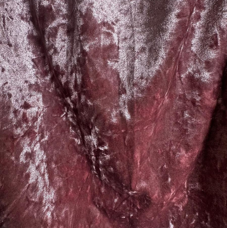 ALL HUB Women's Mauve Crushed Velvet Elastic Waist Mini Skirt
