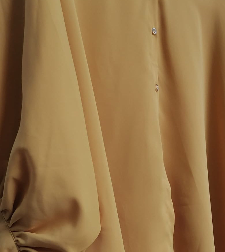 Yun Women's Mustard Oversized Long Sleeve Blouse