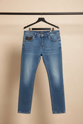 Emporio Armani Men's Blue Washed Denim Slim Fit Jeans