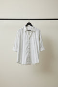 Men's White Striped Full Sleeve Casual Shirt by TREND BRIDGE