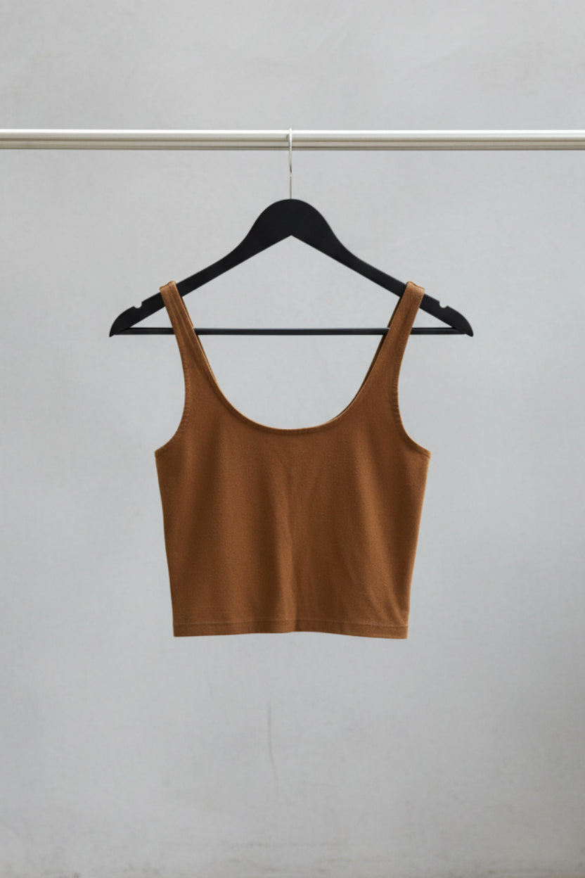 Forever 21 Women's Brown Sleeveless Crop Top
