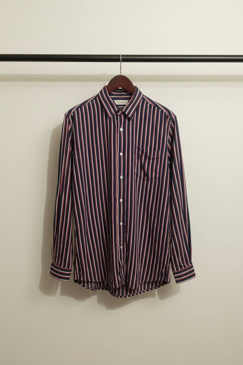 GO YOUNG Men's Multicolor Striped Long Sleeve Casual Shirt