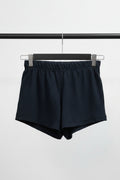 ATTIRE HUB Women's Black Ribbed Knit Casual Shorts