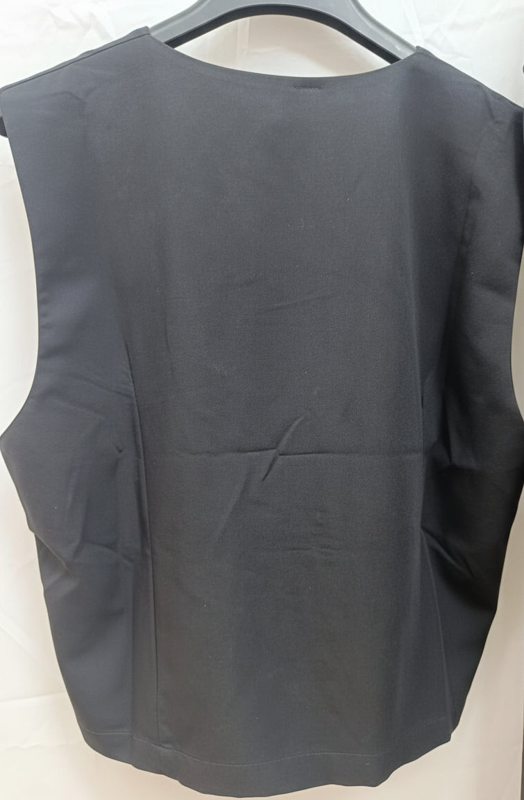 Lyt. DESIGNER Black Sleeveless V-Neck Button-Front Vest