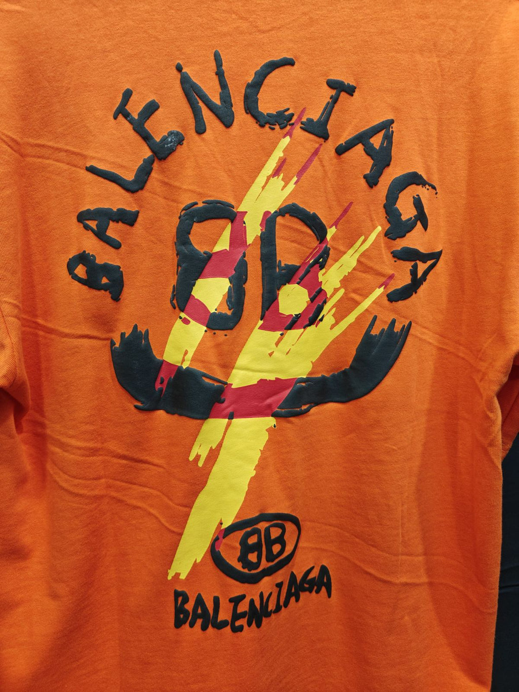 Balenciaga Orange Graffiti Logo Oversized T-Shirt