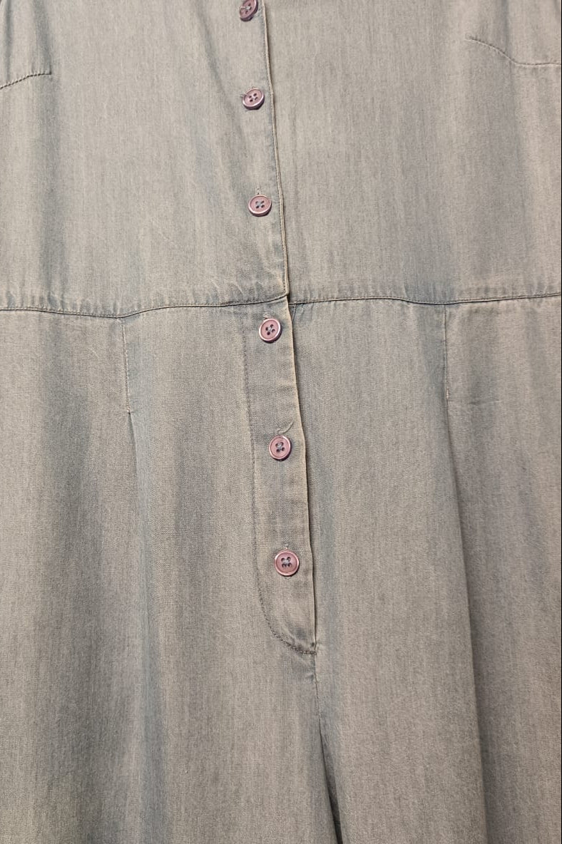 Natura Light Blue Denim Sleeveless Jumpsuit