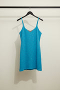 Teal Sequin Embellished Bodycon Mini Dress