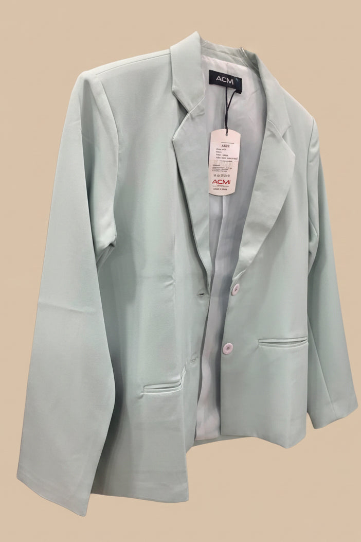 ACMI Women's Mint Green Tailored Blazer