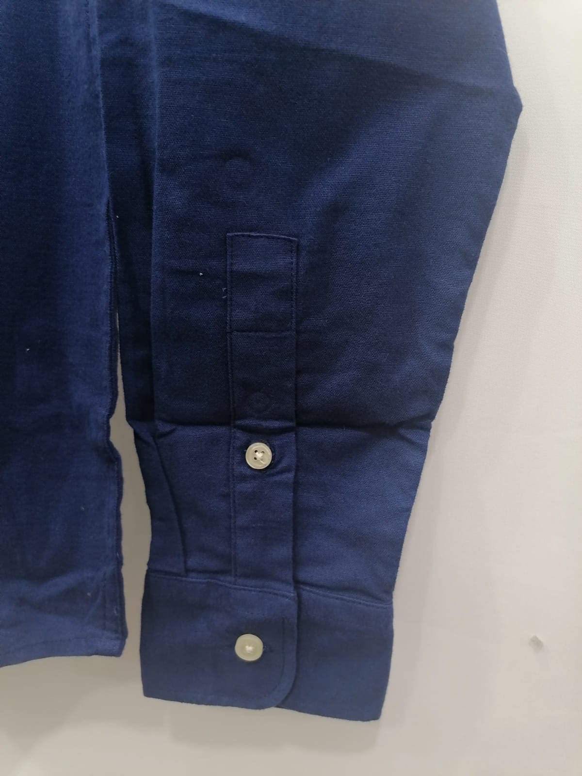 Men's Navy Blue Mandarin Collar Long Sleeve Shirt