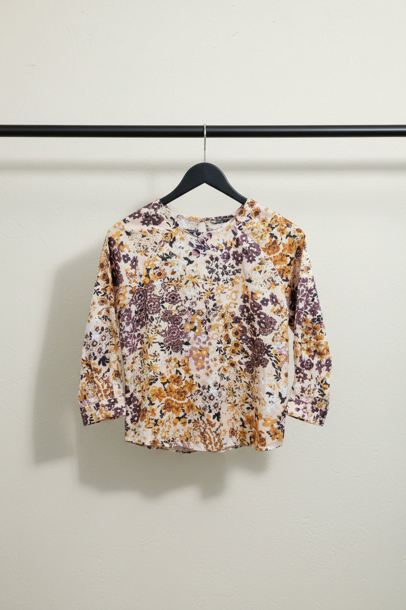 OUTRYT Women's Multicolor Floral Print Long Sleeve Top