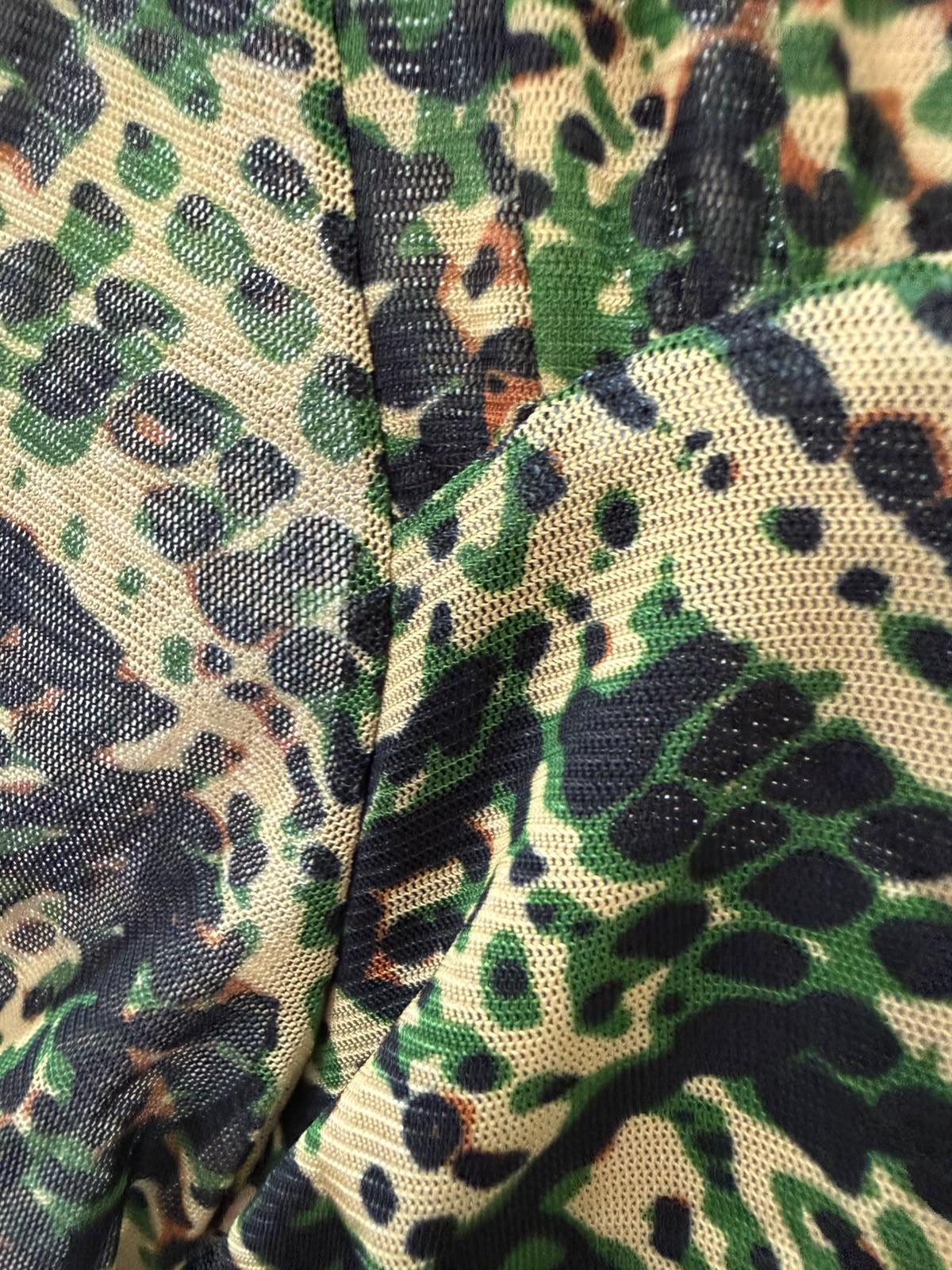 Green Snakeskin Print Ruched Mesh Mini Dress