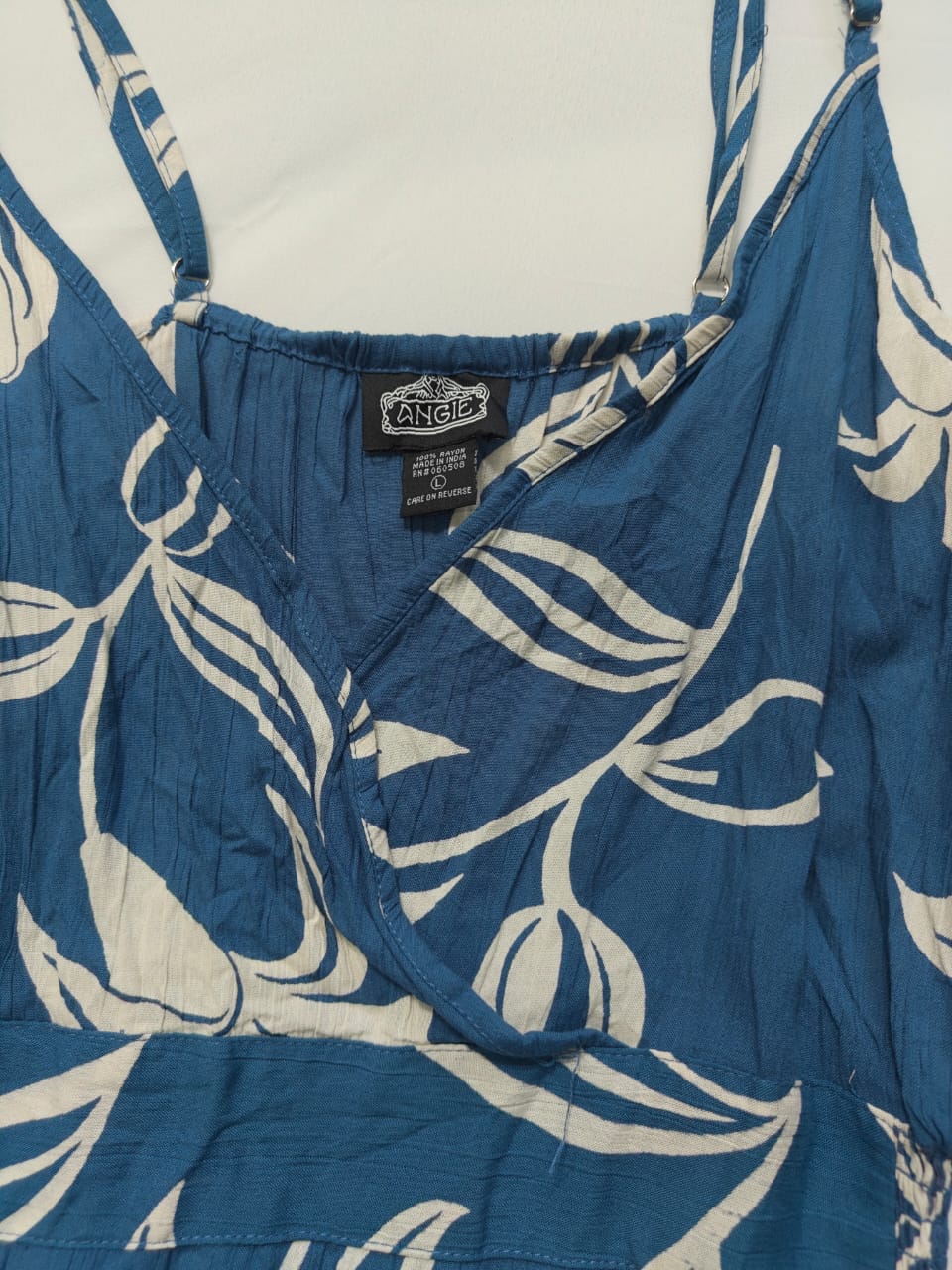 Angie Women's Blue Floral Print Wrap Maxi Dress