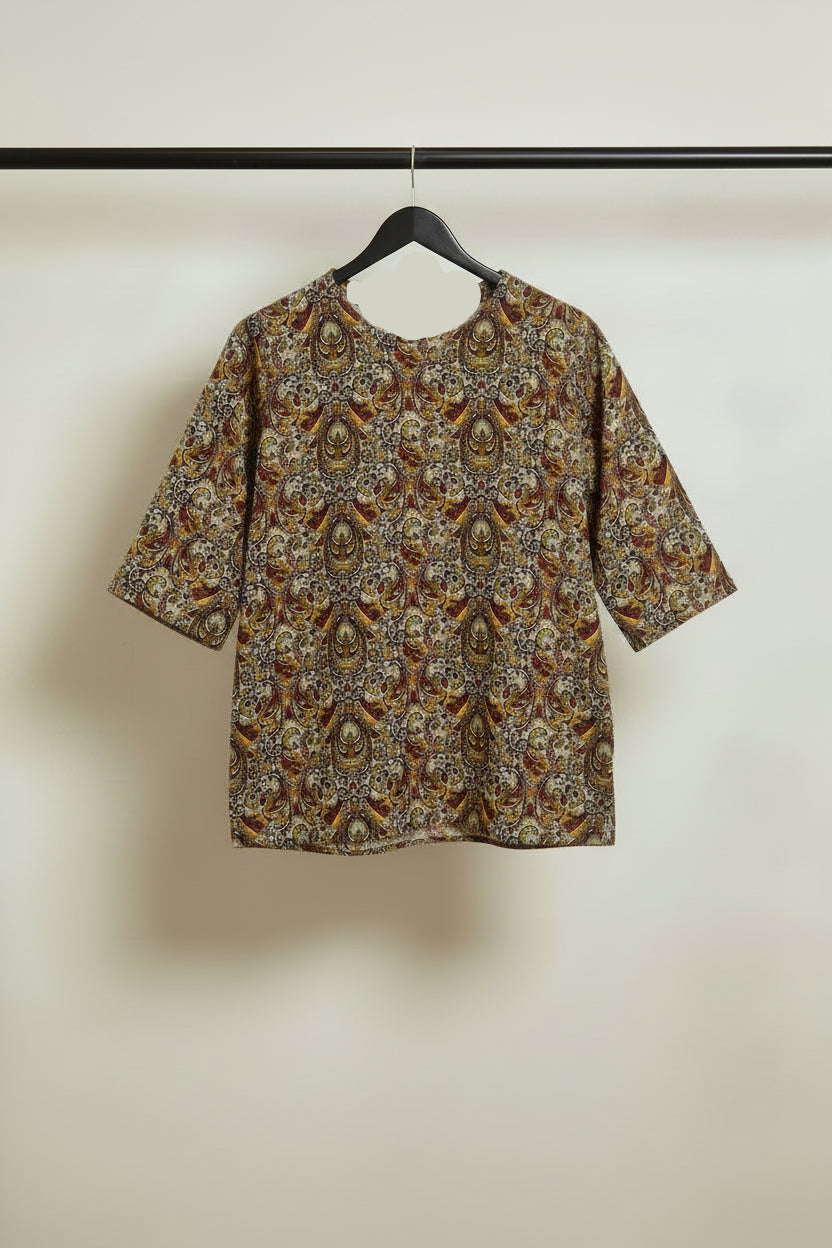 Women's Multicolor Paisley Print V-Neck Tunic Top