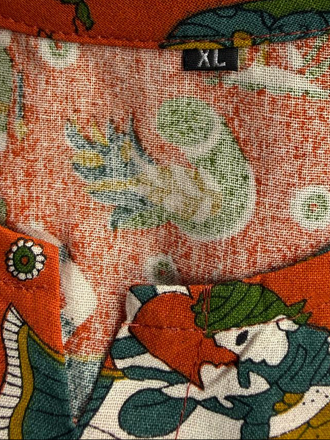 Women's Orange Multicolor Printed Kurta Tunic