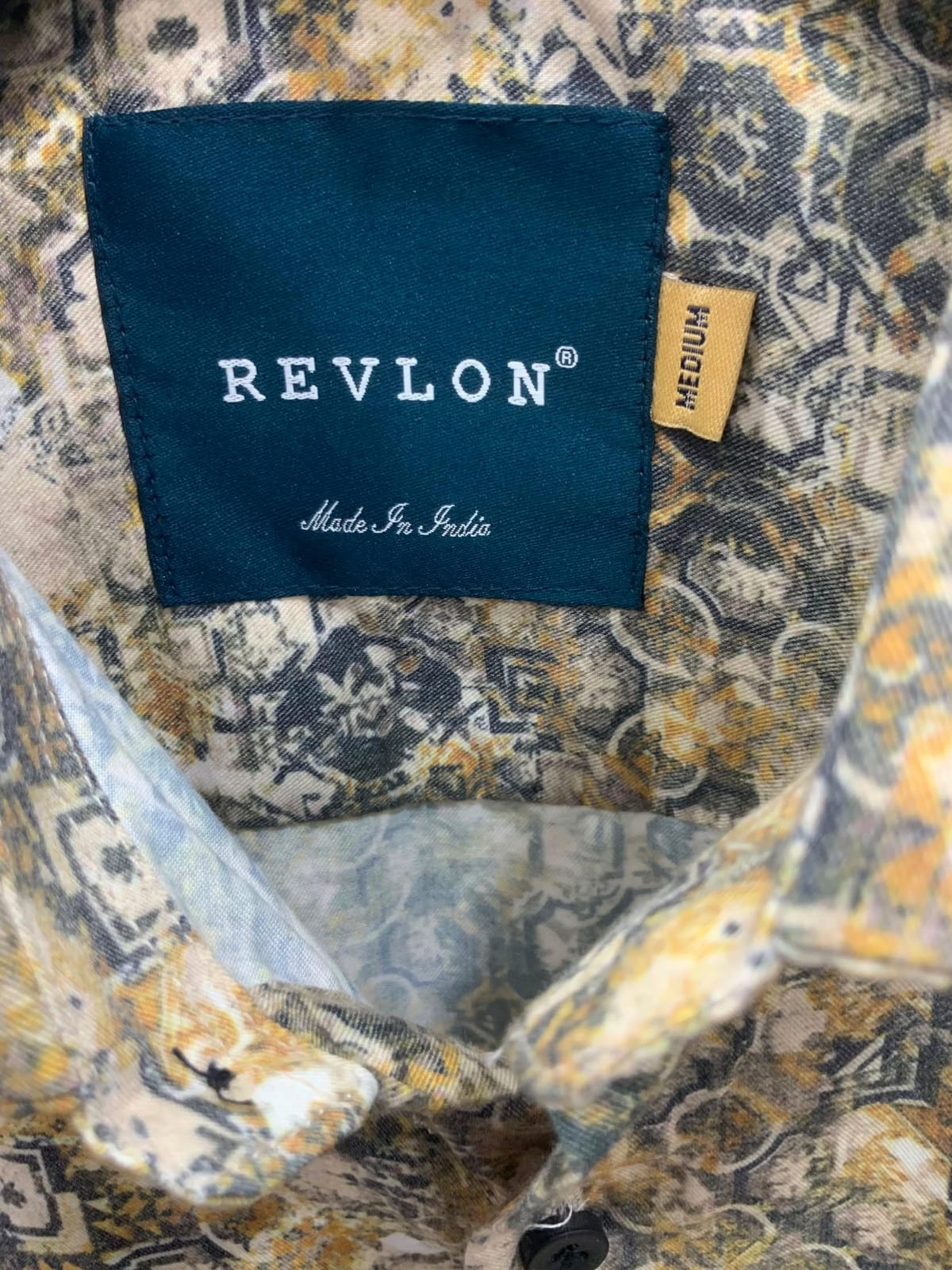 REVLON Men's Abstract Print Short Sleeve Casual Shirt