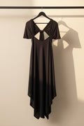MABISH by Sonal Jain Women's Black Asymmetric Hem Dress with Tie-Back Detail