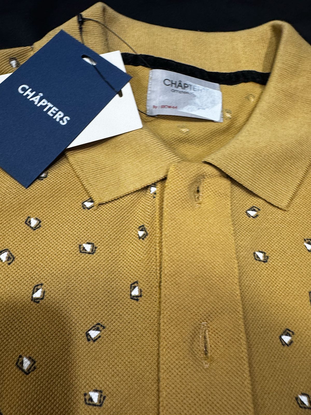 CHAPTERS Men's Mustard Printed Polo T-Shirt