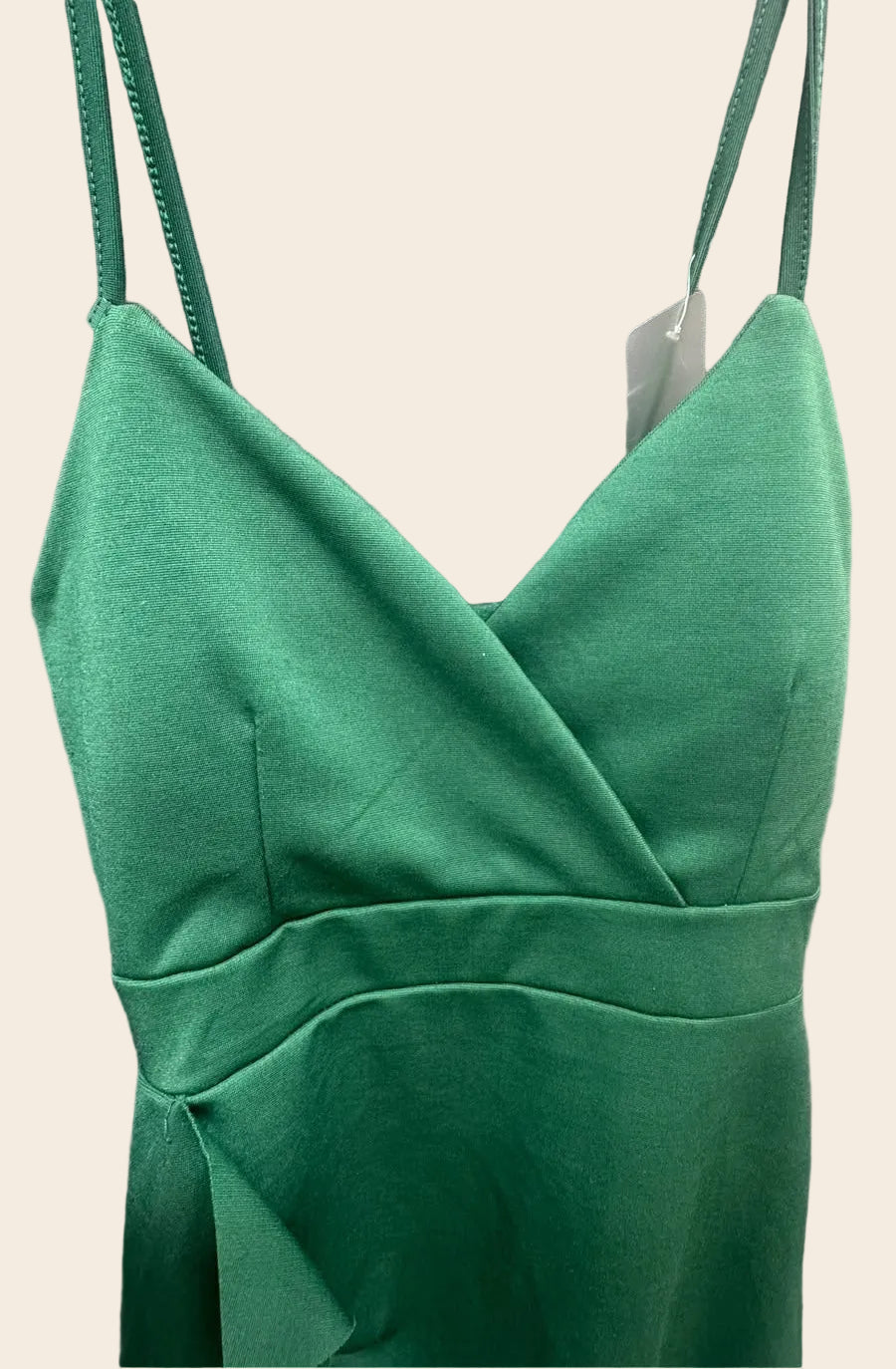 Women's Green V-Neck Ruffled Top